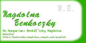 magdolna benkoczky business card